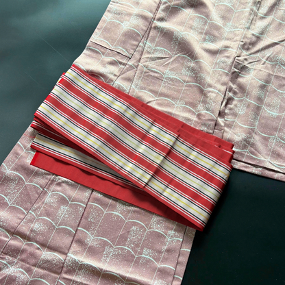 Pre-owned Japanese Silk Hanhaba Obi