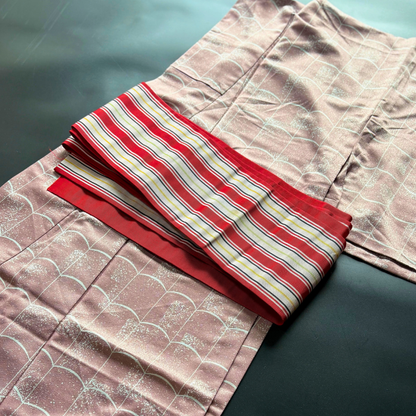 Pre-owned Japanese Silk Hanhaba Obi