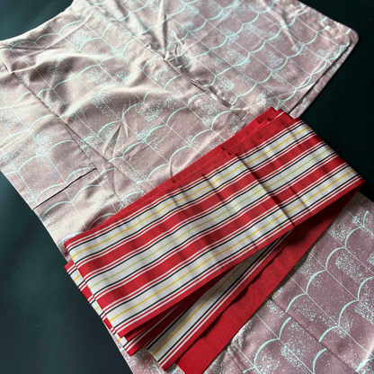 Pre-owned Japanese Silk Hanhaba Obi
