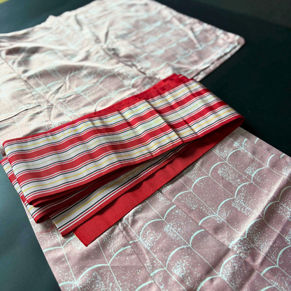 Pre-owned Japanese Silk Hanhaba Obi
