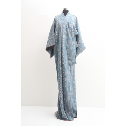 Pre-Owned Kimono inspired by Traditional Japanese Indigo Dyeing