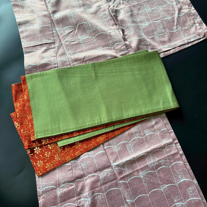 Pre-owned Japanese Reversible Hanhaba Obi