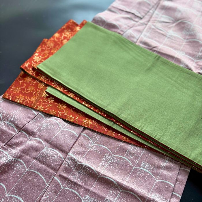 Pre-owned Japanese Reversible Hanhaba Obi