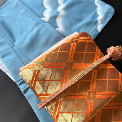 Pre-owned Japanese Polyester Fukuro Obi