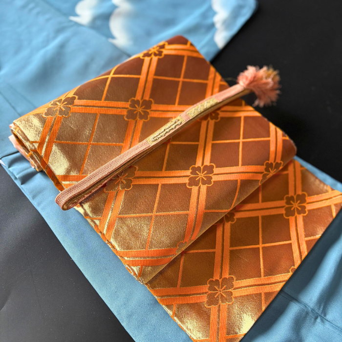 Pre-owned Japanese Polyester Fukuro Obi