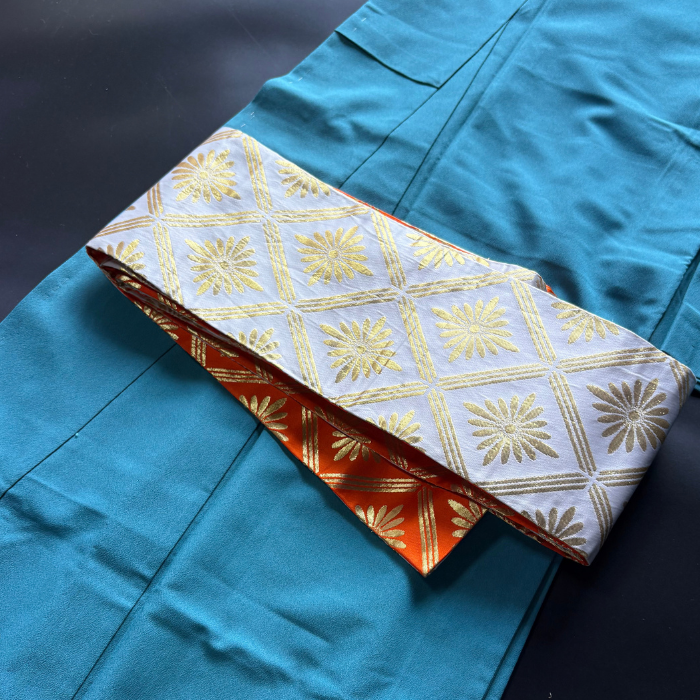 Pre-owned Japanese Reversible Hanhaba Obi