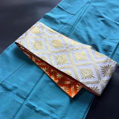 Pre-owned Japanese Reversible Hanhaba Obi