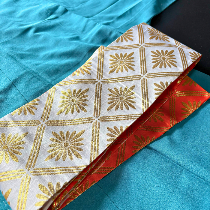 Pre-owned Japanese Reversible Hanhaba Obi