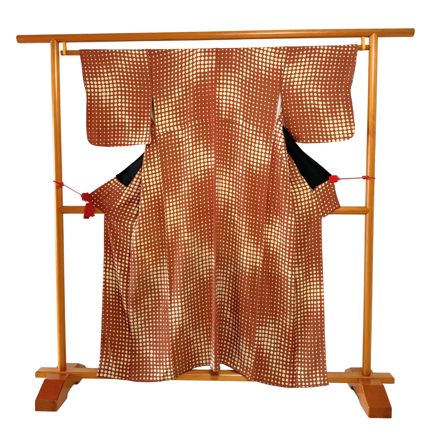 Pre-Owned Silk Kimono – Brown Hexagon Pattern