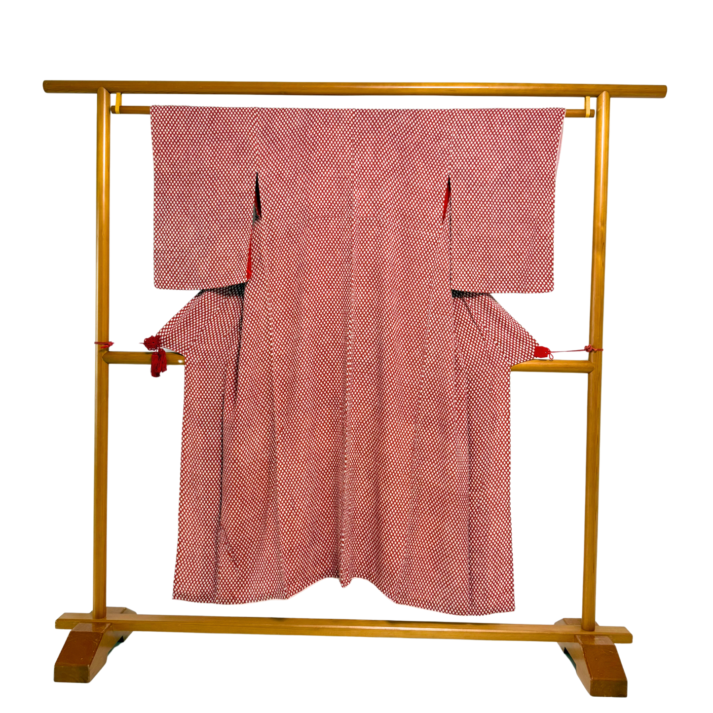 Pre-Owned Silk Komon – Retro Red with White Polka Dot Pattern