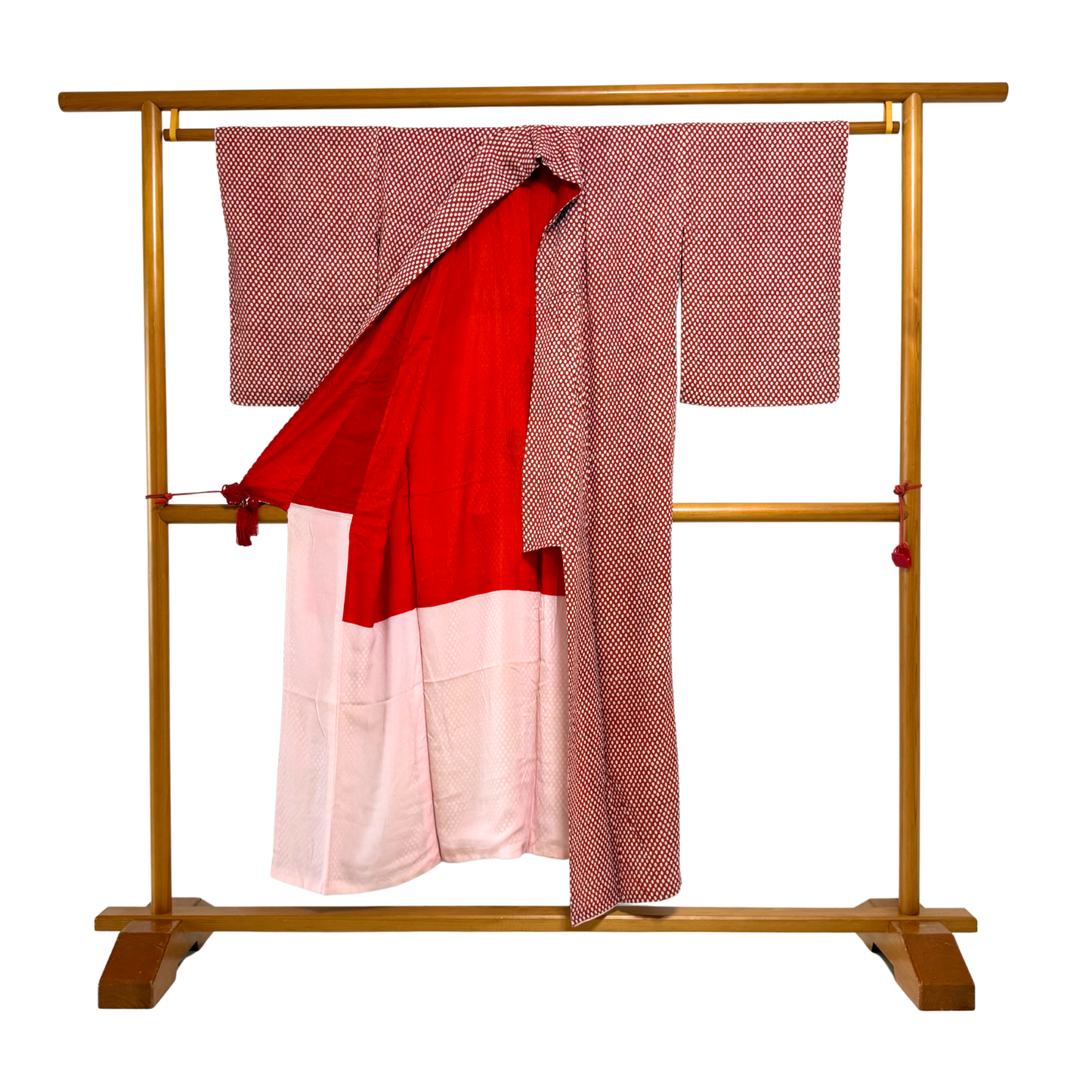 Pre-Owned Silk Komon – Retro Red with White Polka Dot Pattern