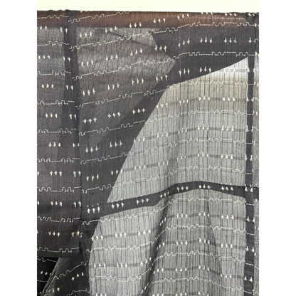 Pre-Owned Black Asa Omeshiji Summer Kimono – Sheer Woven Pattern