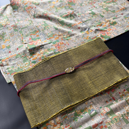 Pre-owned Silk Hanhaba Obi