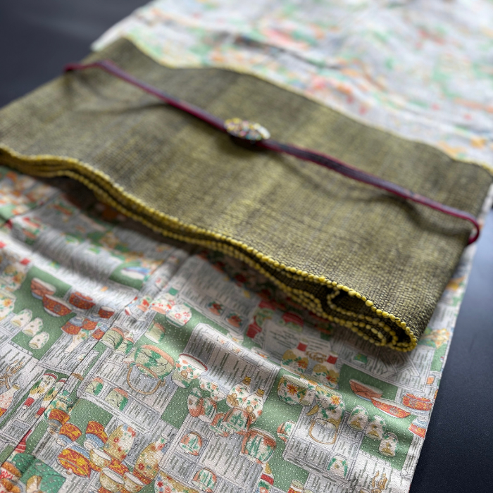 Pre-owned Silk Hanhaba Obi