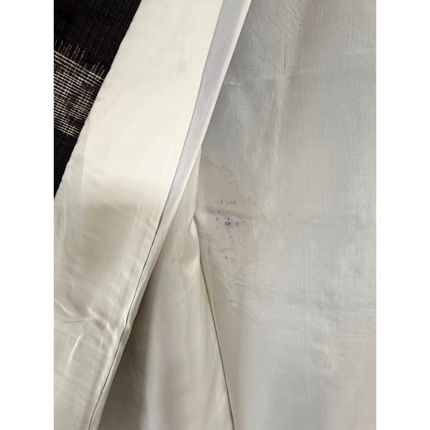 Pre-Owned Tsumugi Silk Kimono – Classic Checked Kasuri Pattern